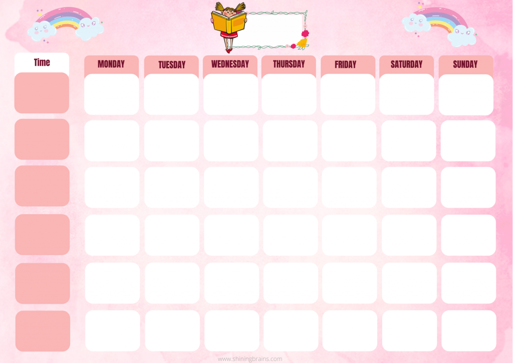 cute printable weekly school planner