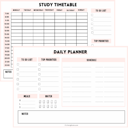 daily planner for students | daily schedule | daily time table