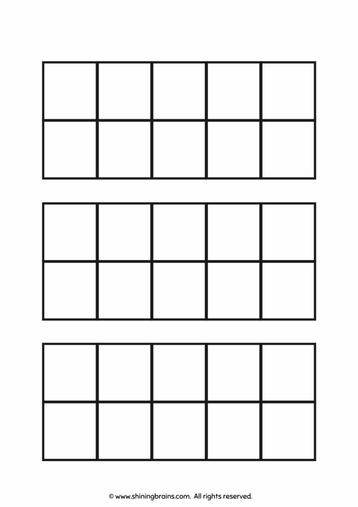 Blank ten frame worksheet | ten frames counters template