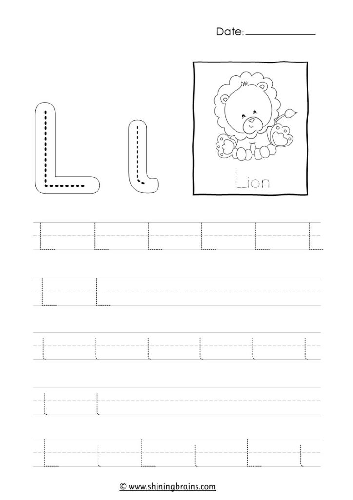 letter l tracing worksheet