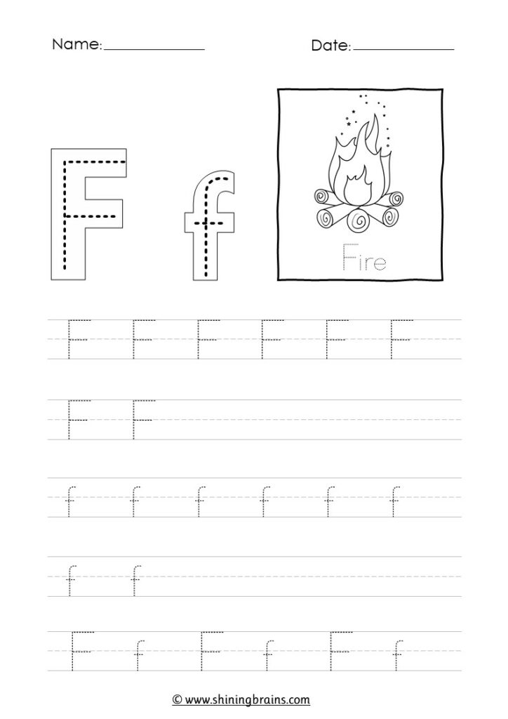 tracing letter f worksheet | alphabet f