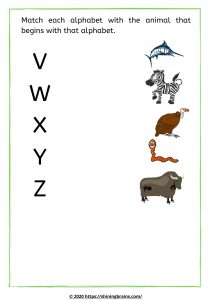 Alphabet worksheets for kindergarten | Alphabet matching worksheets