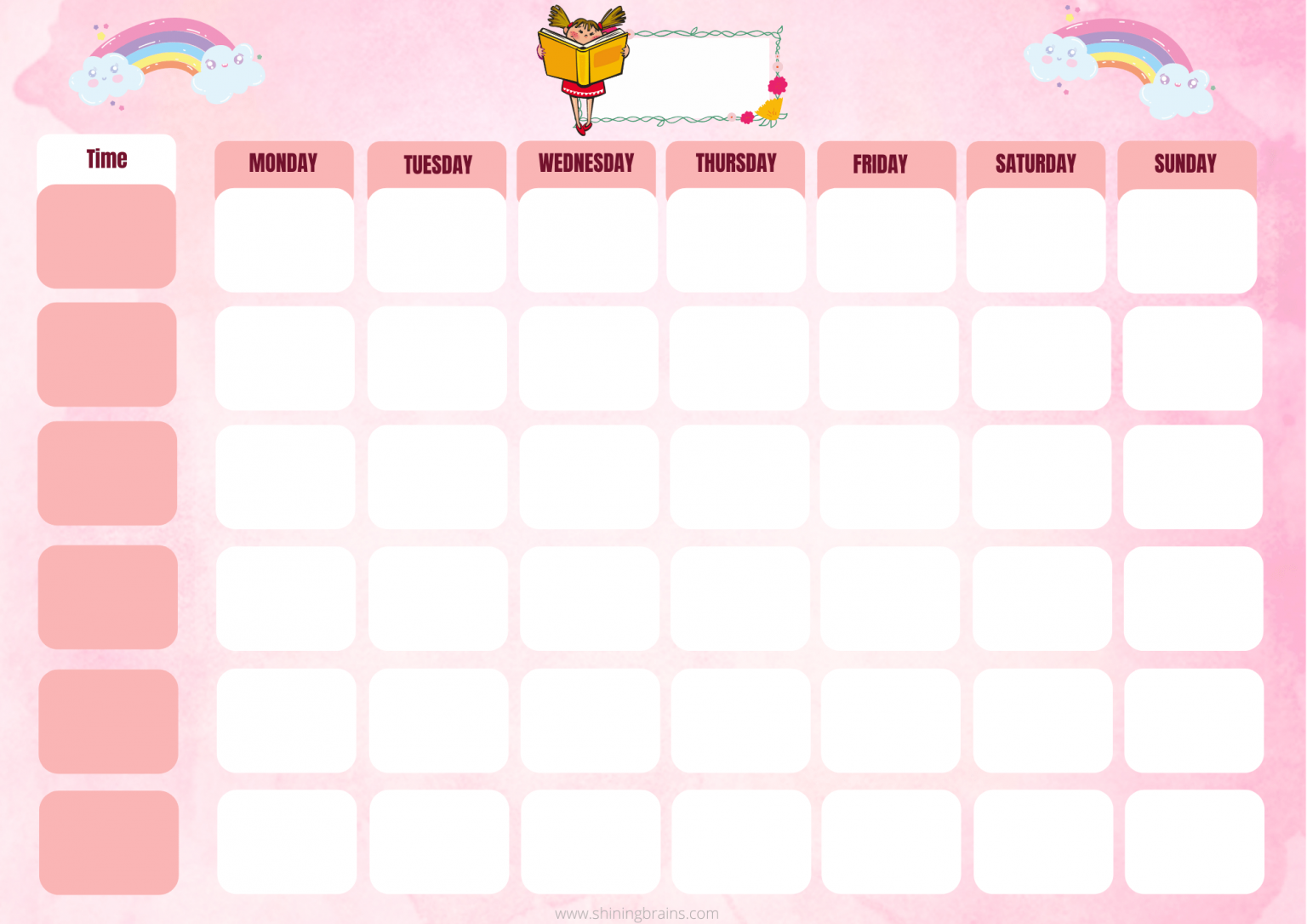 Weekly Planner Daily Planner Template Free Printable Shining Brains