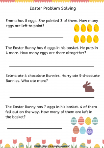 Easter Problem Solving Free worksheet