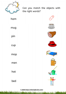 kindergarten free worksheets cvc words activities