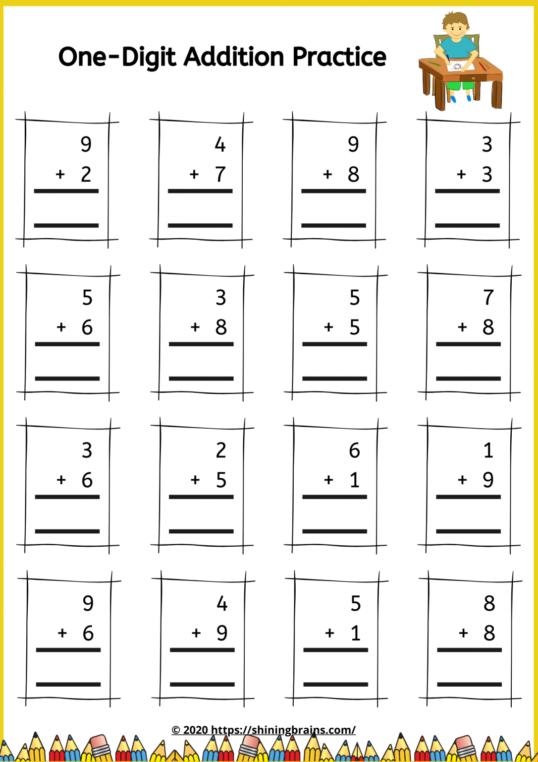 Single Digit Addition and Subtraction | Vertical One-Digit Equations