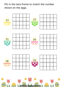 Easter worksheets | ten frames