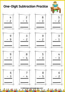 single digit addition and subtraction vertical one digit equations shining brains