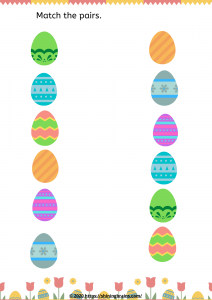 Easter match the eggs worksheet