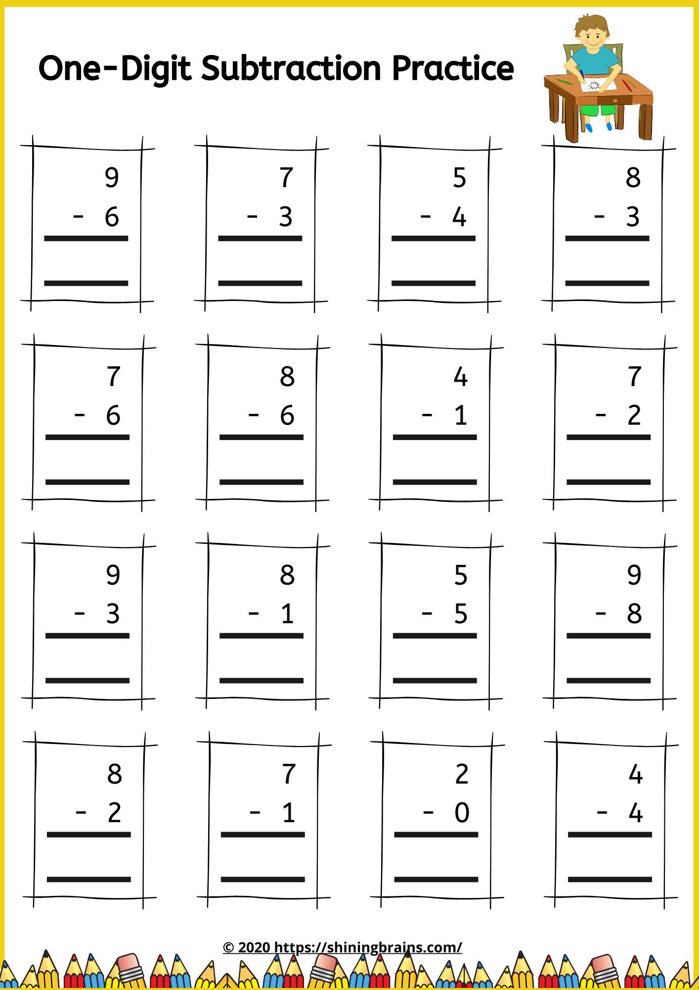 Single Digit Addition and Subtraction | Vertical One-Digit Equations