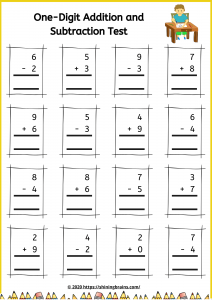 mixed problems one digit addition worksheet