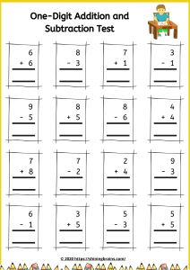 single digit addition and subtraction vertical one digit equations shining brains