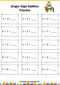 kindergarten addition and subtraction worksheets