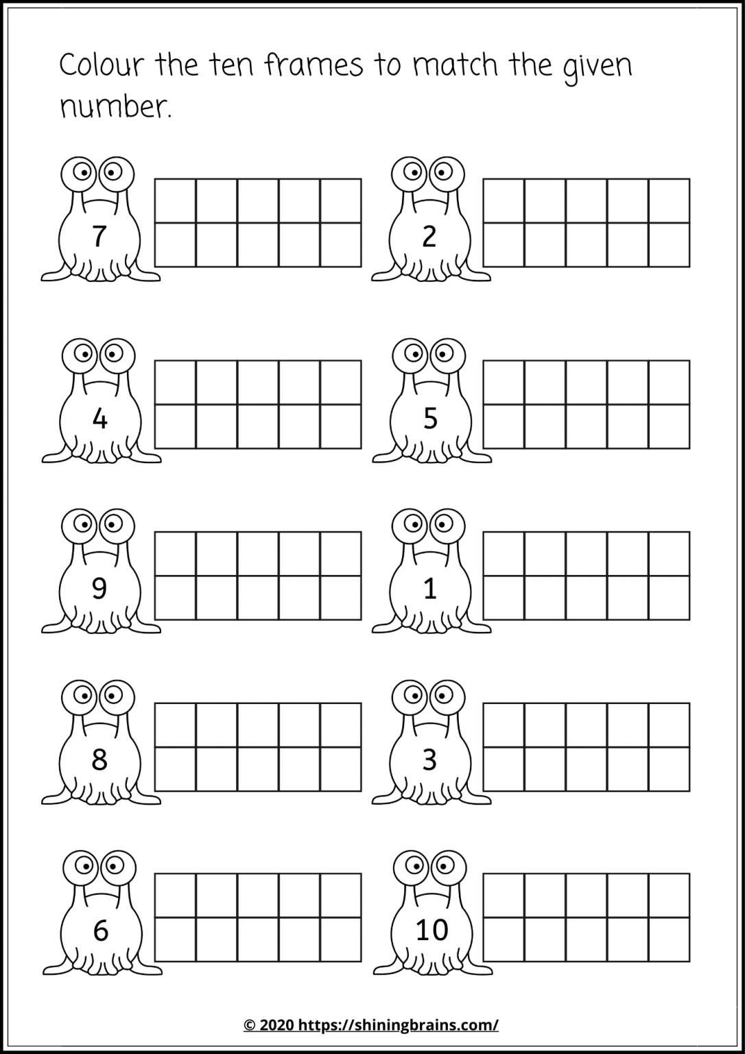 Ten Frames Free Worksheets Free Ten Frames Printables For Beginners