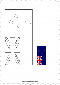 Anzac day activity for kids | New Zealand Flag colouring page