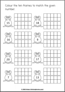 ten frames worksheets and printables math frames