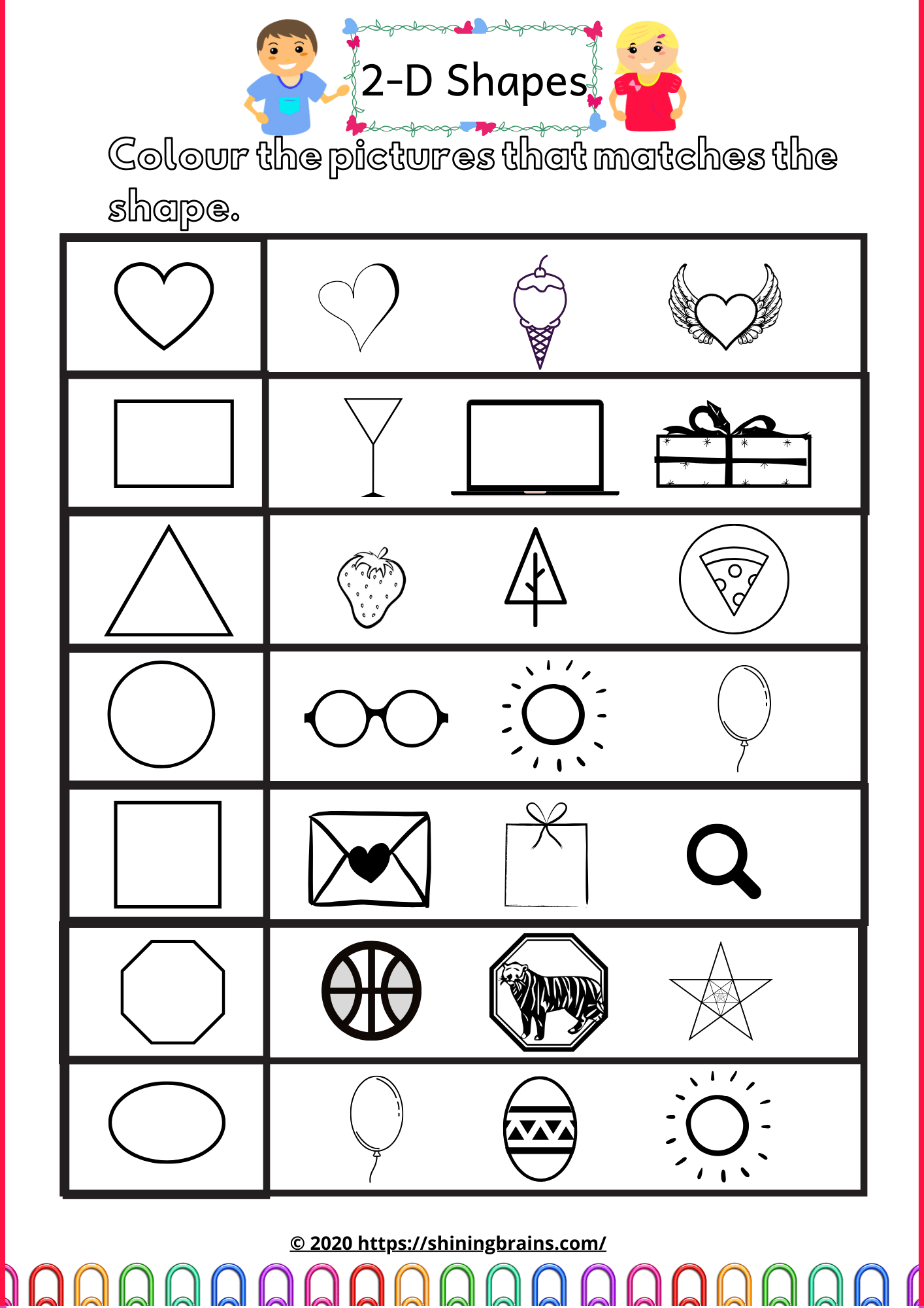 2d shapes worksheets free printables shiningbrainscom