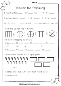 Year1 Math Worksheet | Year1 & Year2 Mental Maths