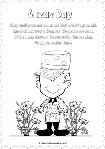 Anzac day colouring sheet