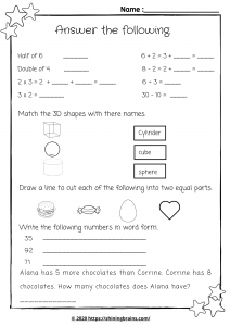 year1 math worksheet year1 year2 mental maths