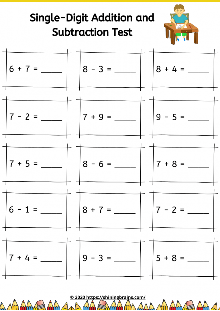 Addition And Subtraction Worksheet Generator