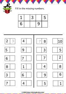 Kindergarten Math Worksheets pdf | Number worksheets - Counting 1-10