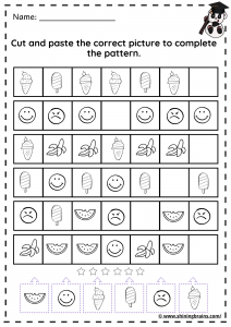 cut and and paste sequence activity | pattern worksheets