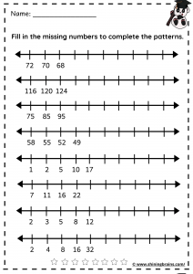 Number line pattern worksheet