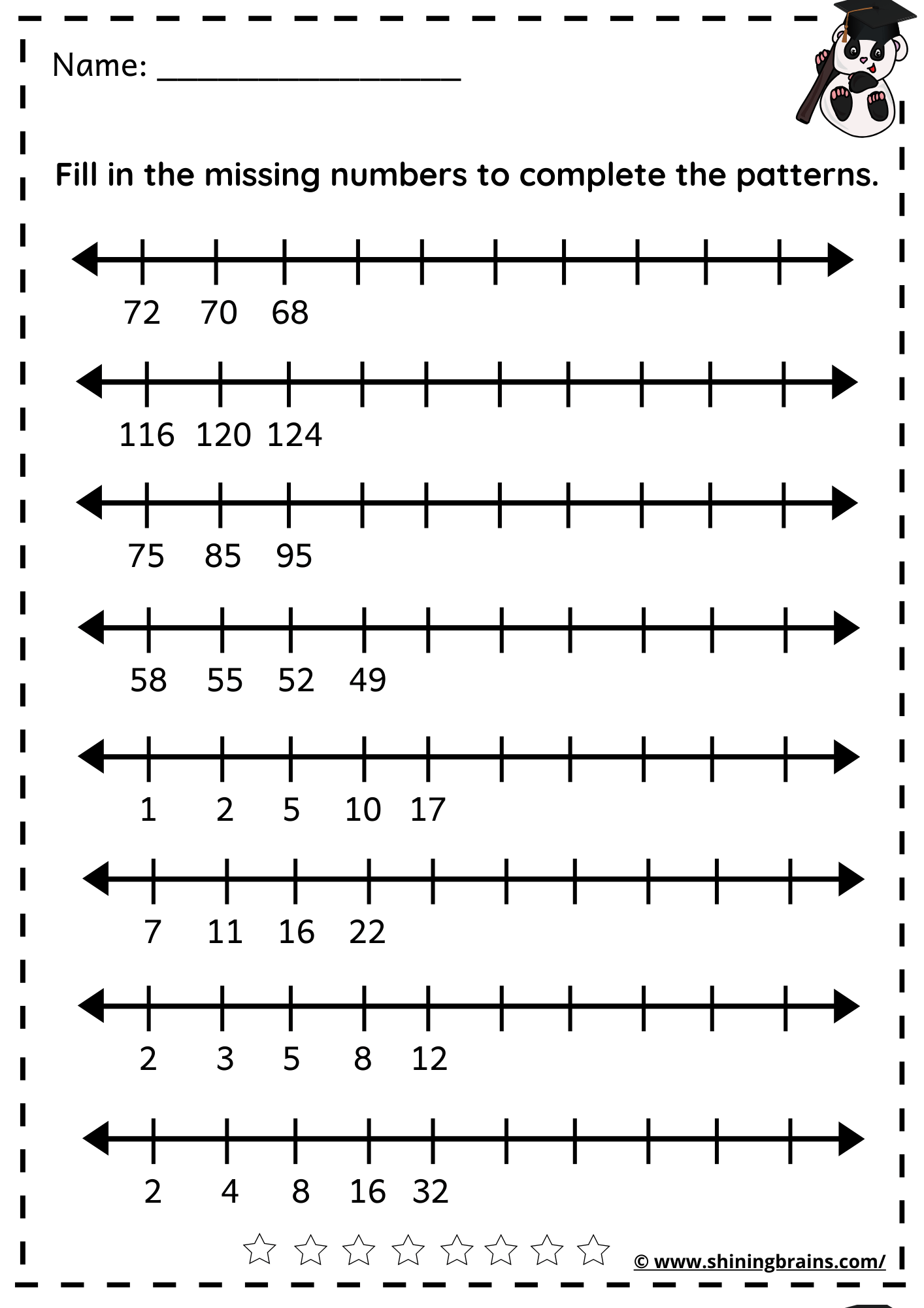 Identifying Patterns Math Worksheet