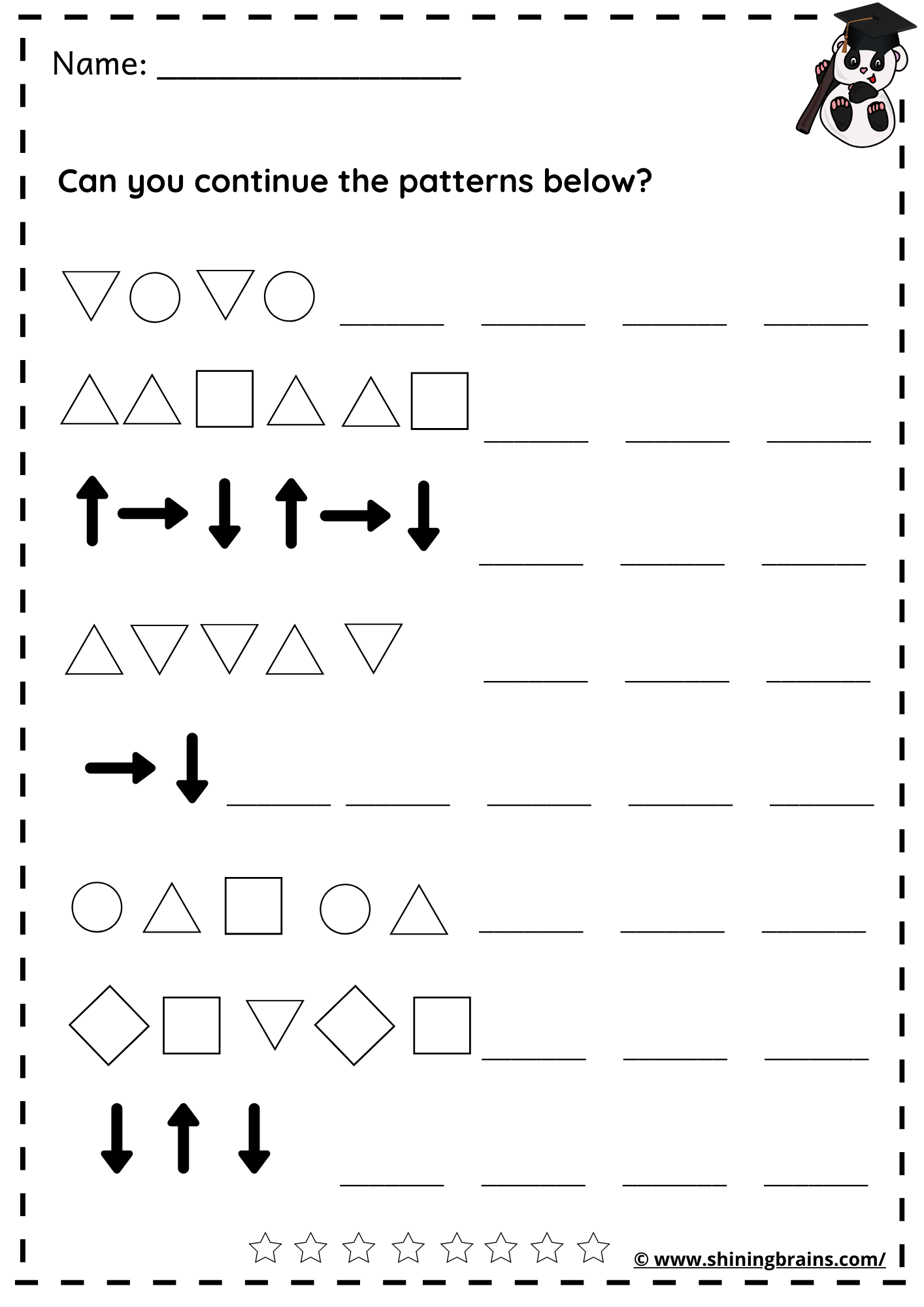 Pattern Worksheets Free Pattern Recognition Worksheets