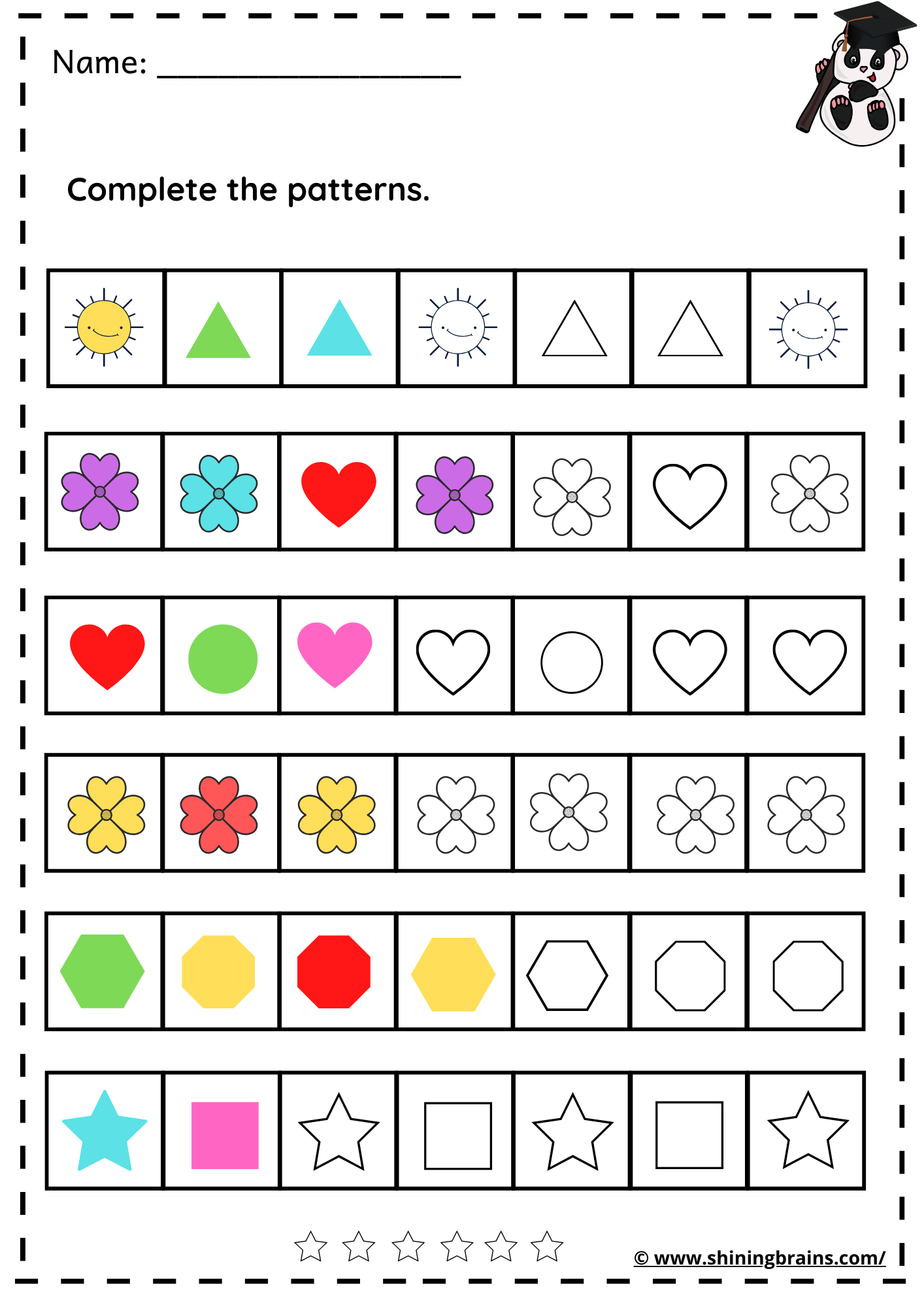 Kindergarten Pattern Worksheets