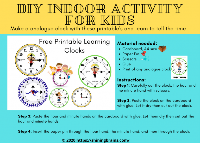 Clock Activities - Free Printable Learning Clocks | DIY Cardboard Clock