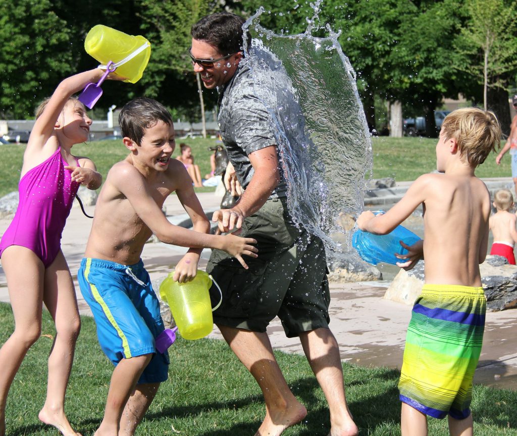 family activity - water fight