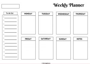 Weekly planner, Daily Planner Template