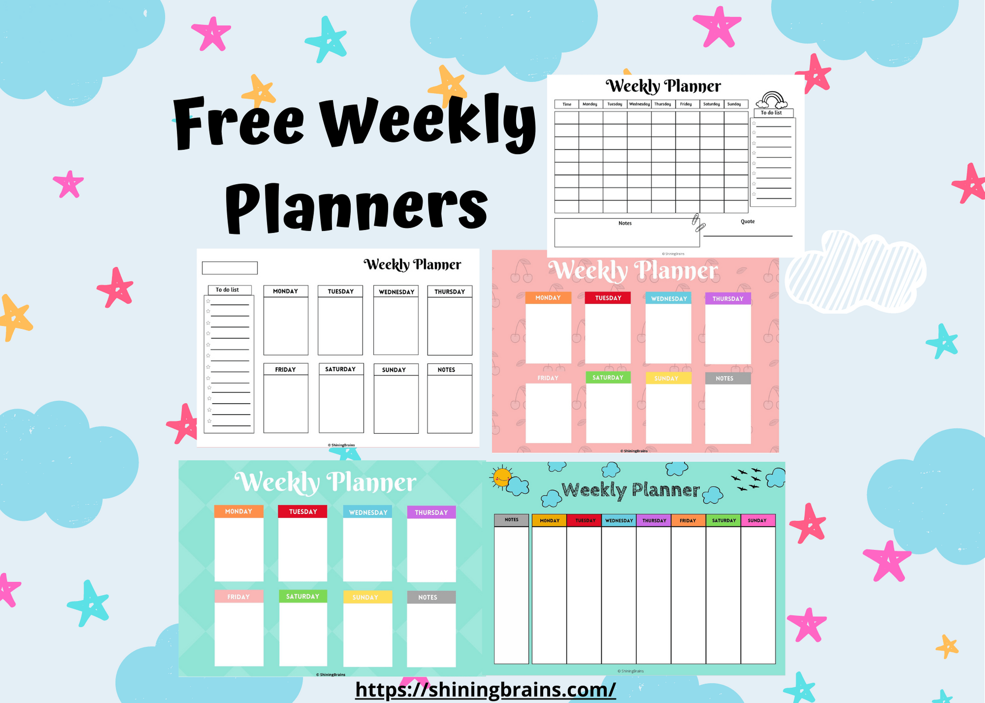 weekly planner daily planner template free printable