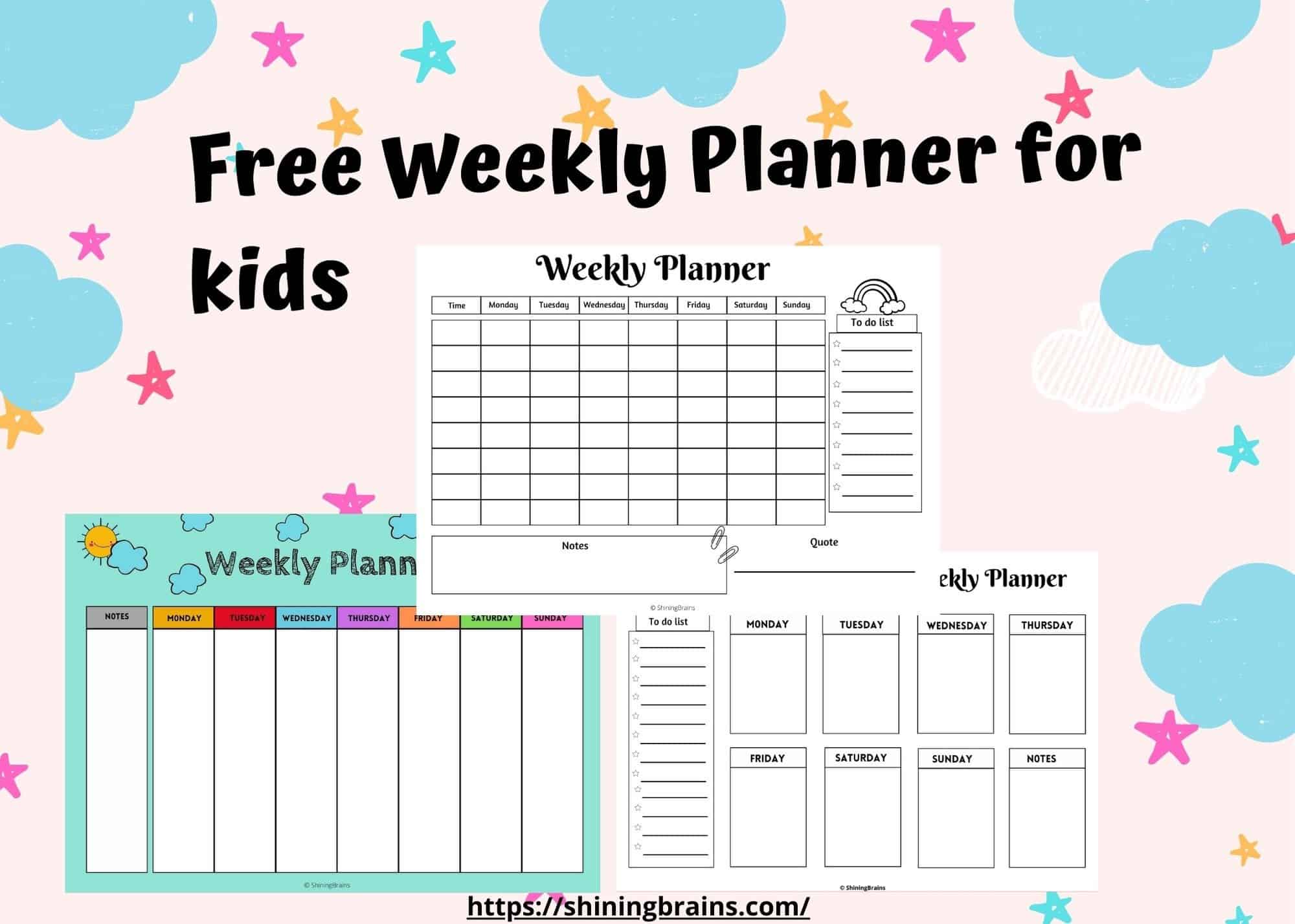 daily planner printable for students