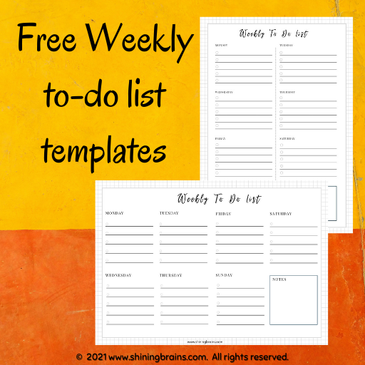 weekly to do list checklist