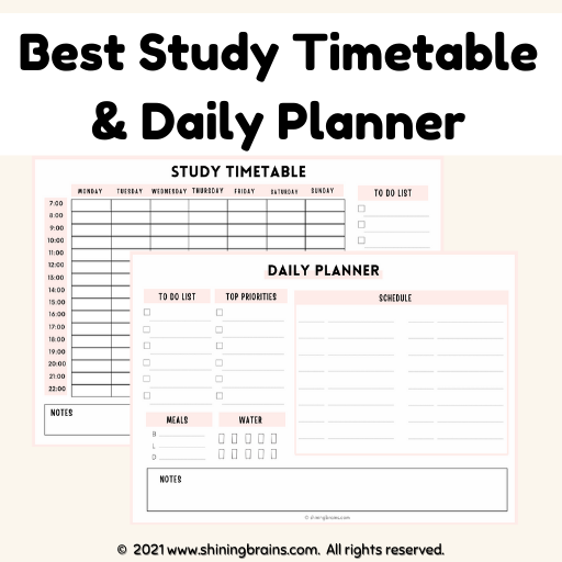 best study timetable and daily planner for students