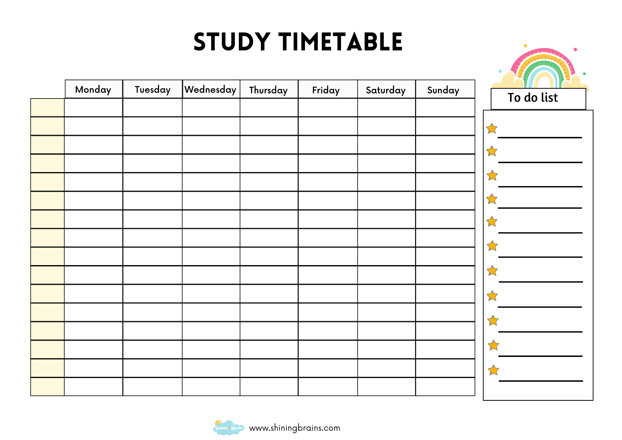 timetables chart plan chart