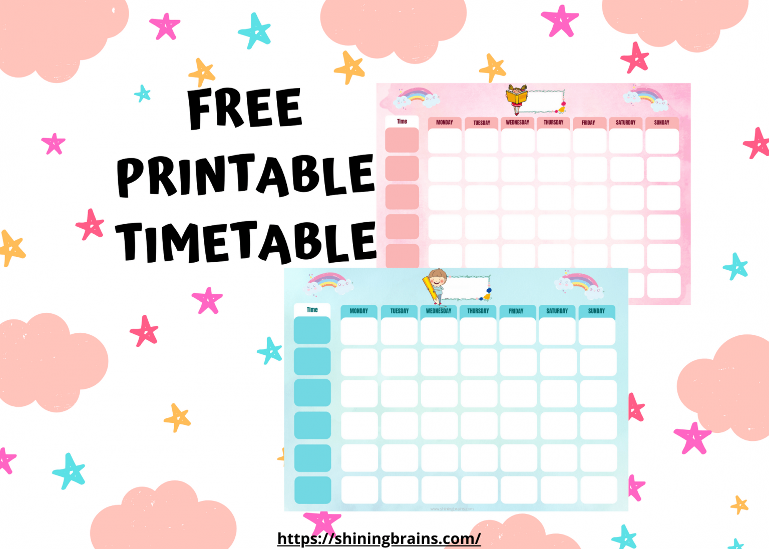 daily schedule for kids free printable