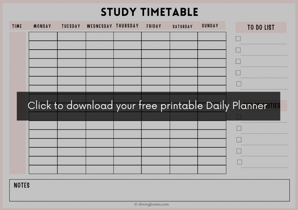Best study timetable for students - study at home
