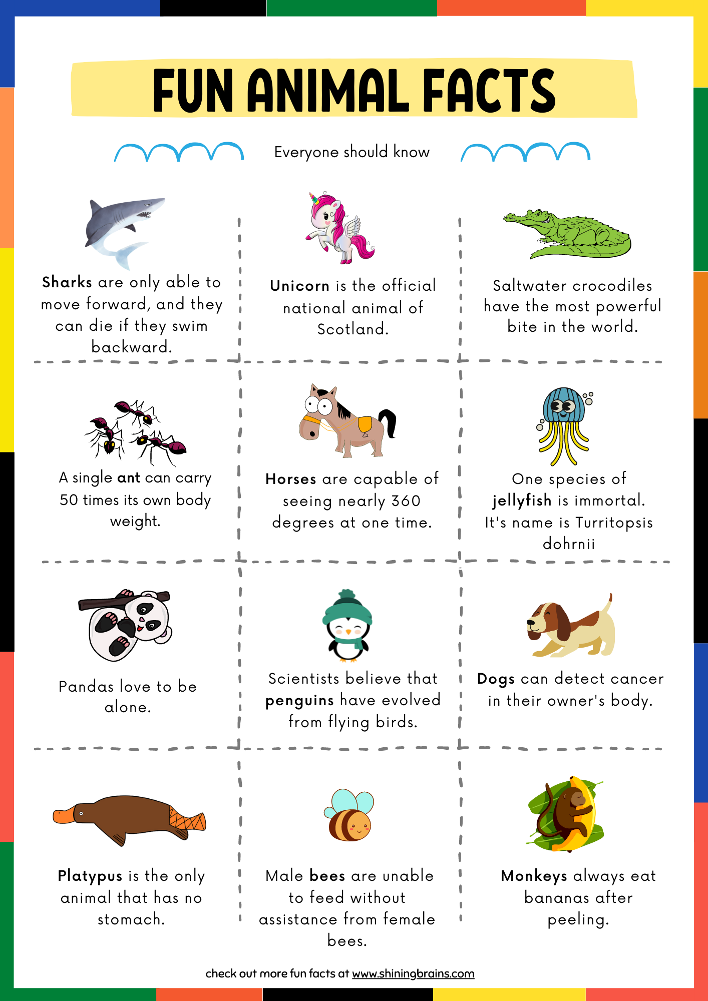 Fun Facts About Animals For Kids Free Animal Facts Printable - Riset
