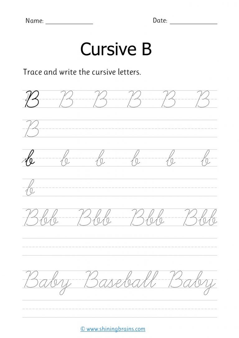 Cursive Letters - Free Cursive Writing Practice Worksheets A to Z