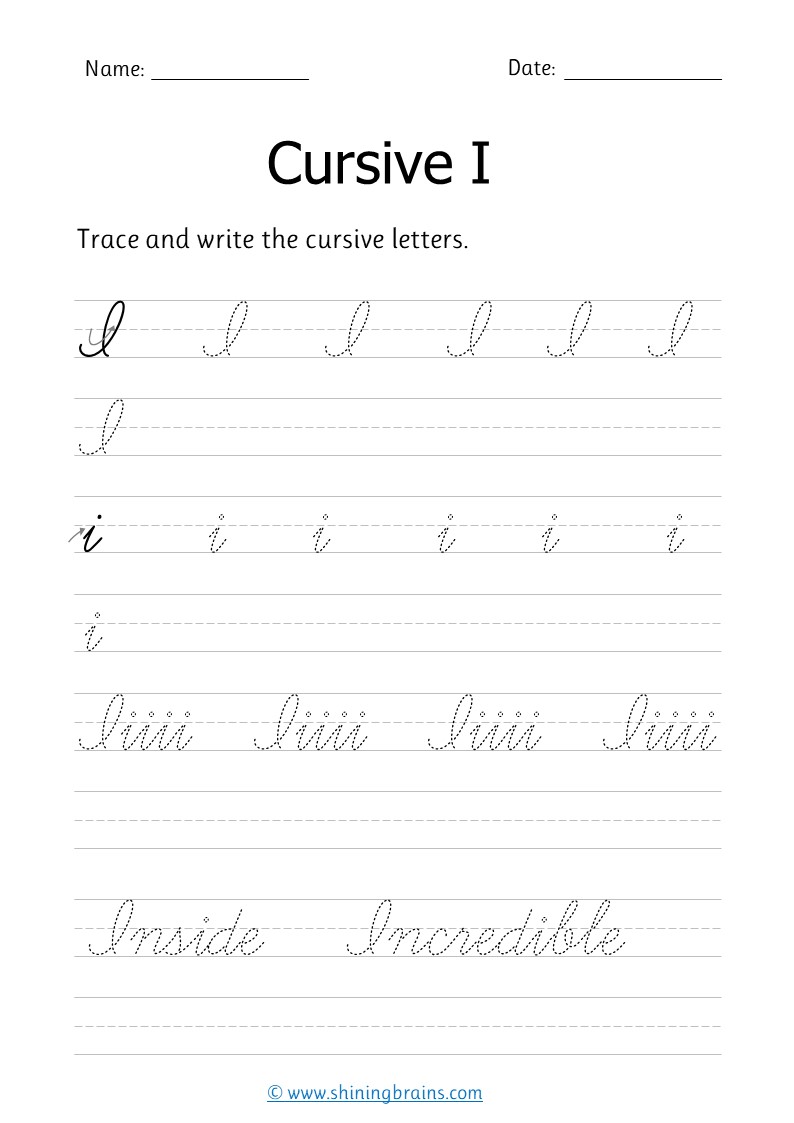 Cursive Letters - Free Cursive Writing Practice Worksheets A to Z