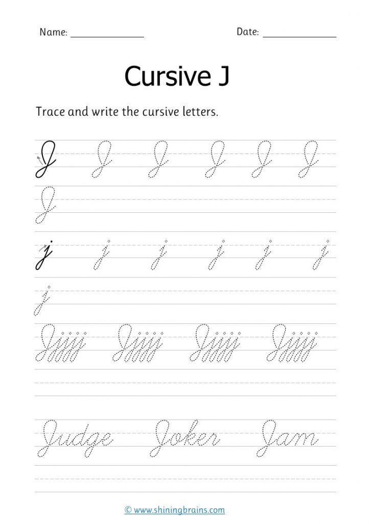 handwriting practice j