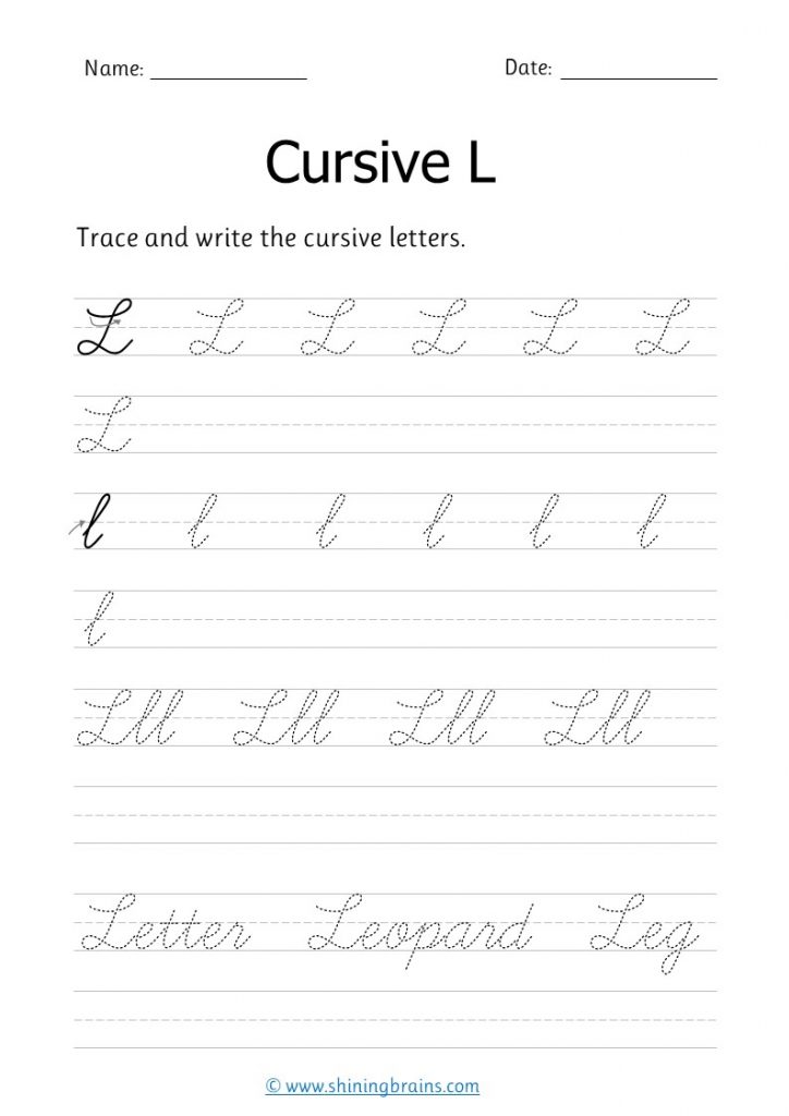 Capital Cursive Letter L