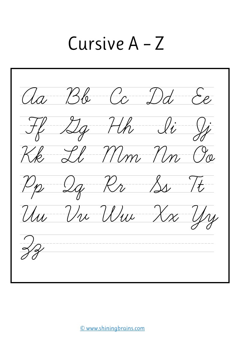 Cursive letters | cursive writing a to z