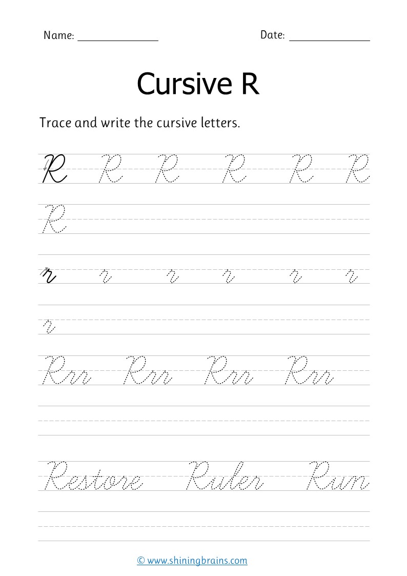 the letter r in cursive lowercase