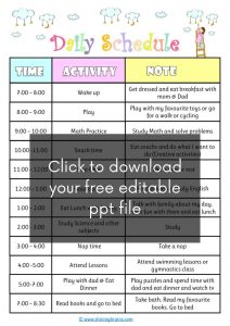 Daily Schedule for Kids - Free Cute Editable Timetable Template
