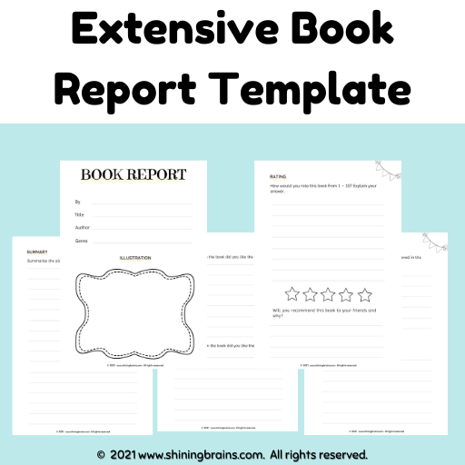 book report template | Book review worksheets | Book review format